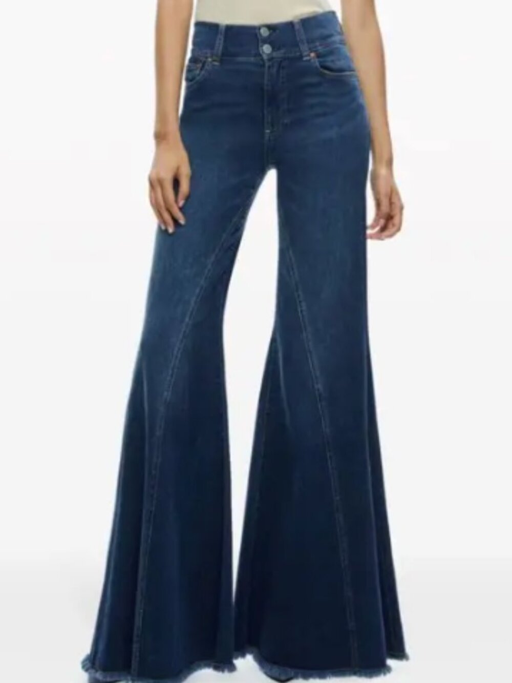 Alice + Olivia Beautiful Seamed Flared Jeans